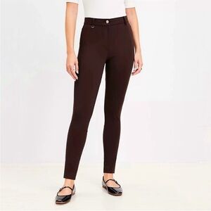 Loft Seamed Ponte Leggings Iced Espresso Brown Equestrian Jodhpur Size 8 NWT